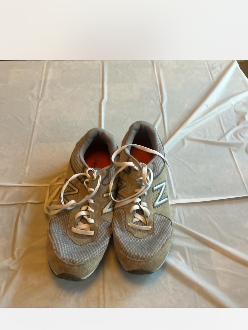 New Balance Men’s Light Beige and White Athletic Shoes size 12